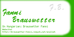 fanni brauswetter business card